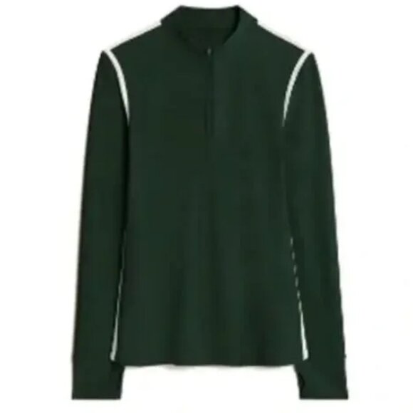 Tory Burch Sport Reflective-Stripe Quarter-Zip Pullover L - Picture 4 of 16